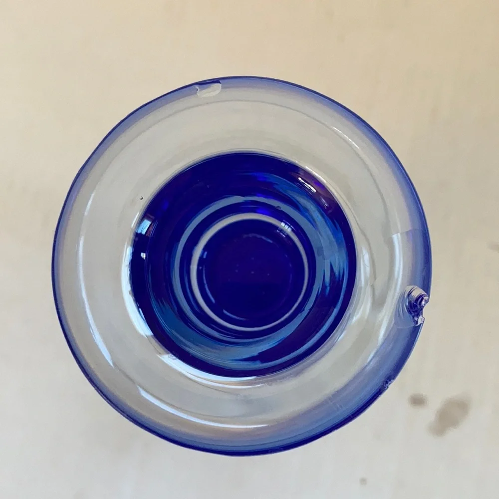 Bohemia Glass Czech blue candlestick